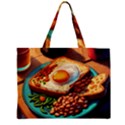 Ai Generated Breakfast Egg Beans Toast Plate Zipper Mini Tote Bag View1