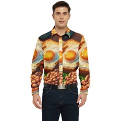 Ai Generated Breakfast Egg Beans Toast Plate Men s Long Sleeve  Shirt by danenraven