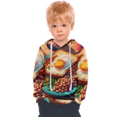 Ai Generated Breakfast Egg Beans Toast Plate Kids  Overhead Hoodie by danenraven