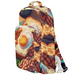 Ai Generated Breakfast Egg Beans Toast Plate Double Compartment Backpack by danenraven