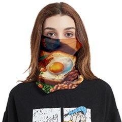 Ai Generated Breakfast Egg Beans Toast Plate Face Covering Bandana (two Sides) by danenraven