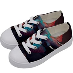 Ai Generated Elephant Tusks Trunk Wildlife Africa Kids  Low Top Canvas Sneakers by danenraven