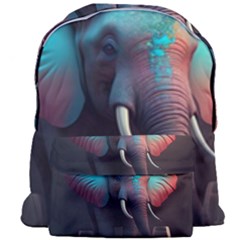 Ai Generated Elephant Tusks Trunk Wildlife Africa Giant Full Print Backpack by danenraven