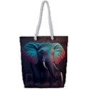 Ai Generated Elephant Tusks Trunk Wildlife Africa Full Print Rope Handle Tote (Small) View1