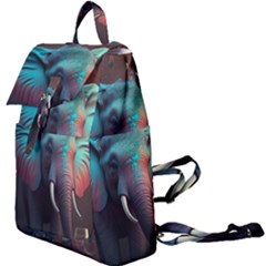 Ai Generated Elephant Tusks Trunk Wildlife Africa Buckle Everyday Backpack by danenraven