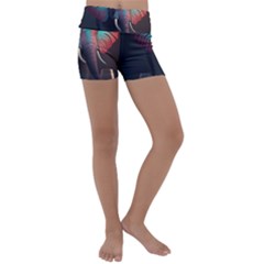 Ai Generated Elephant Tusks Trunk Wildlife Africa Kids  Lightweight Velour Yoga Shorts by danenraven