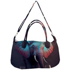 Ai Generated Elephant Tusks Trunk Wildlife Africa Removal Strap Handbag by danenraven