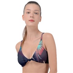 Ai Generated Elephant Tusks Trunk Wildlife Africa Knot Up Bikini Top by danenraven