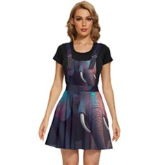 Ai Generated Elephant Tusks Trunk Wildlife Africa Apron Dress by danenraven