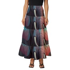 Ai Generated Elephant Tusks Trunk Wildlife Africa Tiered Ruffle Maxi Skirt by danenraven