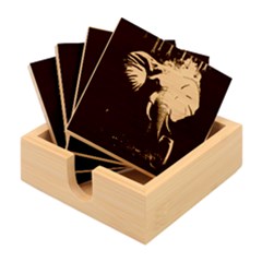 Ai Generated Elephant Tusks Trunk Wildlife Africa Bamboo Coaster Set by danenraven