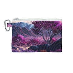 Landscape Landscape Painting Purple Purple Trees Canvas Cosmetic Bag (medium) by danenraven