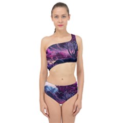 Landscape Landscape Painting Purple Purple Trees Spliced Up Two Piece Swimsuit by danenraven