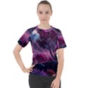 Landscape Landscape Painting Purple Purple Trees Women s Sport Raglan Tee View1