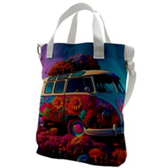 Ai Generated Beetle Volkswagen Bug Car Bus Canvas Messenger Bag