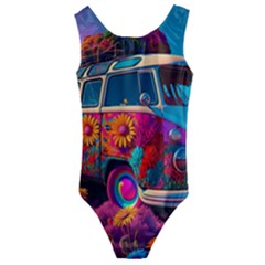 Ai Generated Beetle Volkswagen Bug Car Bus Kids  Cut-Out Back One Piece Swimsuit