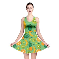 Fruit Tropical Pattern Design Art Pattern Reversible Skater Dress by Ravend