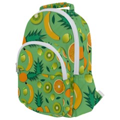 Fruit Tropical Pattern Design Art Pattern Rounded Multi Pocket Backpack by Ravend