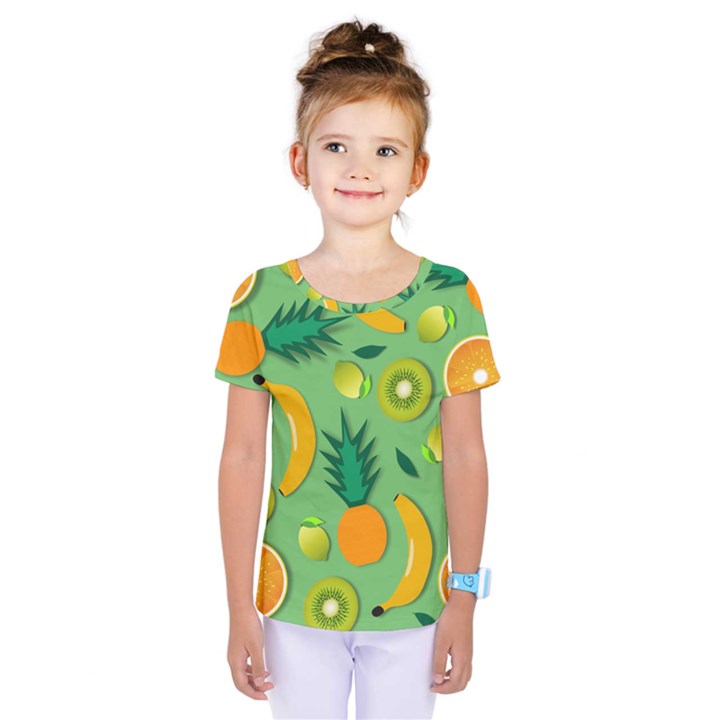 Fruit Tropical Pattern Design Art Pattern Kids  One Piece Tee