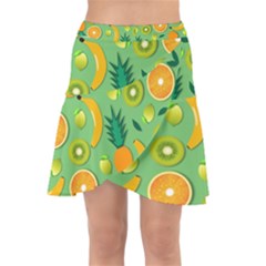 Fruit Tropical Pattern Design Art Pattern Wrap Front Skirt by Ravend