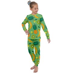 Fruit Tropical Pattern Design Art Pattern Kids  Long Sleeve Set  by Ravend