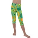 Fruit Tropical Pattern Design Art Pattern Kids  Lightweight Velour Capri Leggings  View1