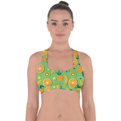 Fruit Tropical Pattern Design Art Pattern Cross Back Hipster Bikini Top  by Ravend