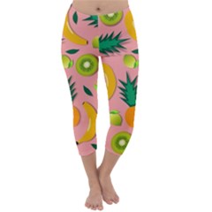 Fruits Tropical Pattern Design Art Capri Winter Leggings  by Ravend