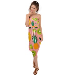 Fruits Tropical Pattern Design Art Waist Tie Cover Up Chiffon Dress by Ravend