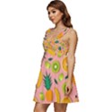 Fruits Tropical Pattern Design Art Ruffle Strap Babydoll Chiffon Dress View2