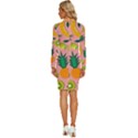 Fruits Tropical Pattern Design Art Long Sleeve Shirt Collar Bodycon Dress View4