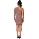 Blast Off Bronze Brown - Long Sleeve One Shoulder Mini Dress View4