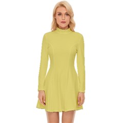 Harvest Gold - Long Sleeve Velour Longline Dress by ColorfulDresses