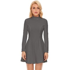 Blackened Pearl - Long Sleeve Velour Longline Dress by ColorfulDresses