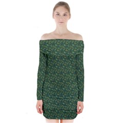 I Sail My Woods Long Sleeve Off Shoulder Dress by Sparkle