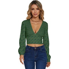 I Sail My Woods Long Sleeve Deep-v Velour Top by Sparkle