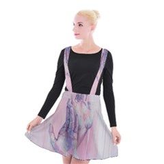 Conceptual Abstract Hand Painting  Suspender Skater Skirt