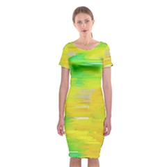 Colorful Multicolored Maximalist Abstract Design Classic Short Sleeve Midi Dress