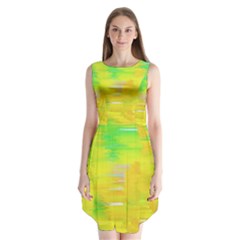 Colorful Multicolored Maximalist Abstract Design Sleeveless Chiffon Dress   by dflcprintsclothing