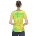 Colorful Multicolored Maximalist Abstract Design Short Sleeve Front Detail Top View2