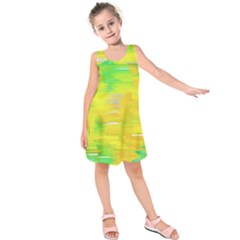 Colorful Multicolored Maximalist Abstract Design Kids  Sleeveless Dress by dflcprintsclothing