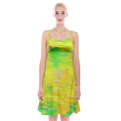 Colorful Multicolored Maximalist Abstract Design Spaghetti Strap Velvet Dress by dflcprintsclothing