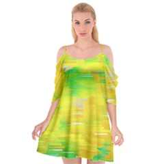 Colorful Multicolored Maximalist Abstract Design Cutout Spaghetti Strap Chiffon Dress by dflcprintsclothing