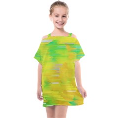 Colorful Multicolored Maximalist Abstract Design Kids  One Piece Chiffon Dress by dflcprintsclothing