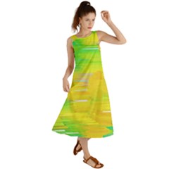 Colorful Multicolored Maximalist Abstract Design Summer Maxi Dress by dflcprintsclothing