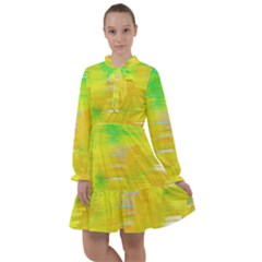 Colorful Multicolored Maximalist Abstract Design All Frills Chiffon Dress by dflcprintsclothing