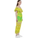 Colorful Multicolored Maximalist Abstract Design Off Shoulder Ruffle Top Jumpsuit View3