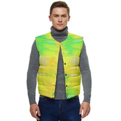 Colorful Multicolored Maximalist Abstract Design Men s Short Button Up Puffer Vest	 by dflcprintsclothing