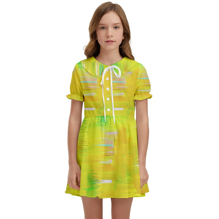 Colorful Multicolored Maximalist Abstract Design Kids  Sweet Collar Dress