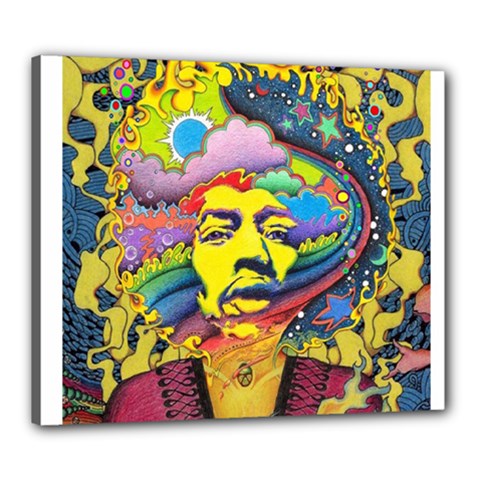 Psychedelic Rock Jimi Hendrix Canvas 24  X 20  (stretched)